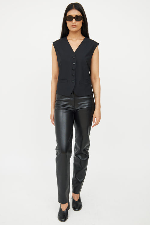 The Row Black Wool Vest