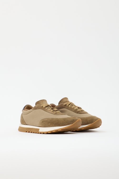The Row Nylon & Suede Owen Sneaker