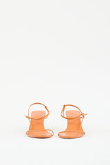 The Row Orange Leather Bare Sandal