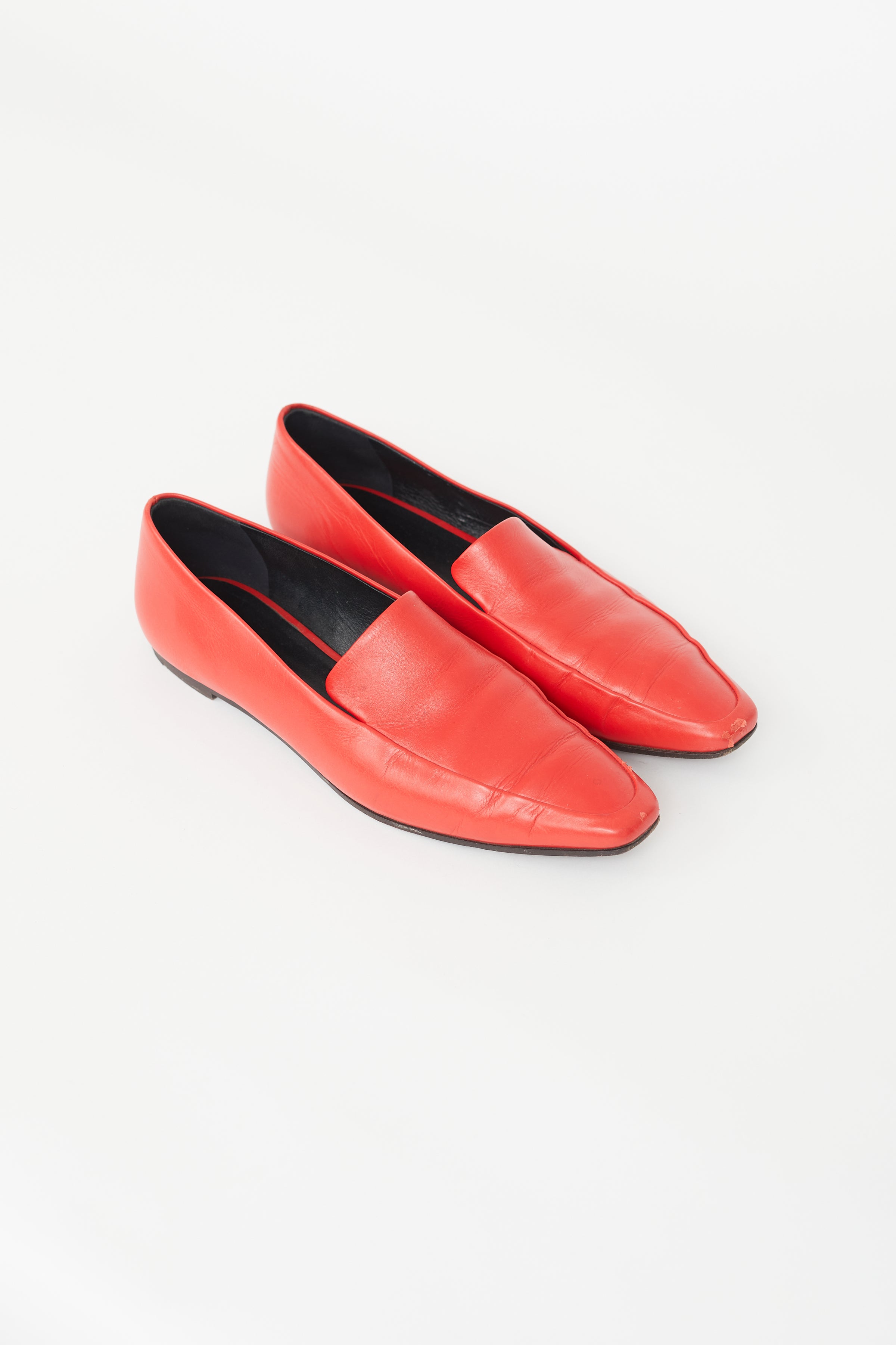 The Row // Red Leather Minimal Loafer – VSP Consignment