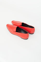 The Row Red Leather Minimal Loafer