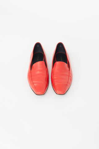 The Row Red Leather Minimal Loafer