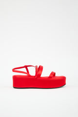 The Row Satin Wedge Platform Sandal