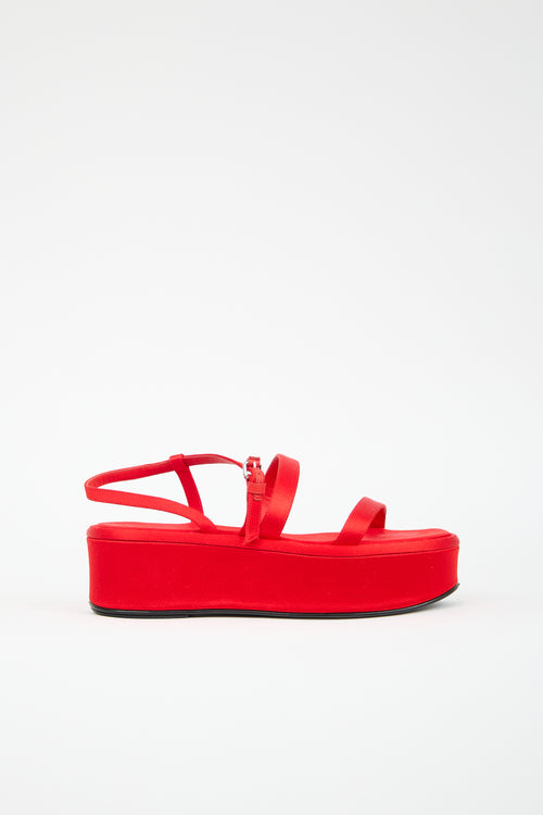 The Row Satin Wedge Platform Sandal