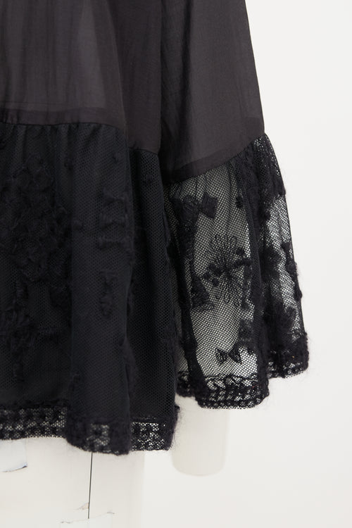The Row Semi-Sheer & Lace Blouse