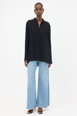 The Row Sheer Pleated Blouse