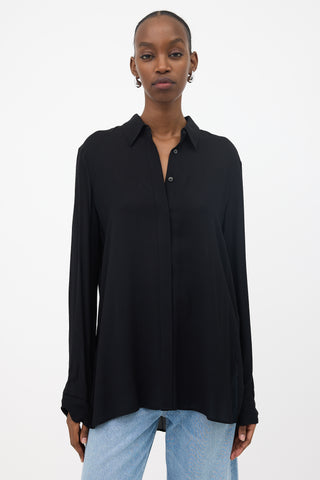 The Row Sheer Pleated Blouse
