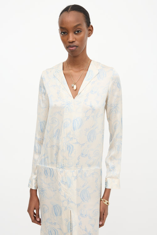 The Row Silk Sea Print Dress