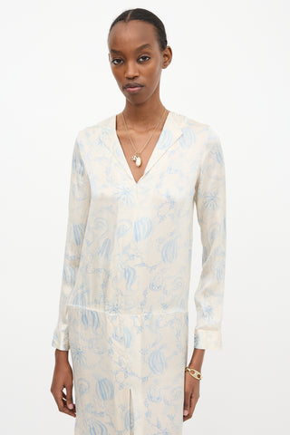 The Row Silk Sea Print Dress