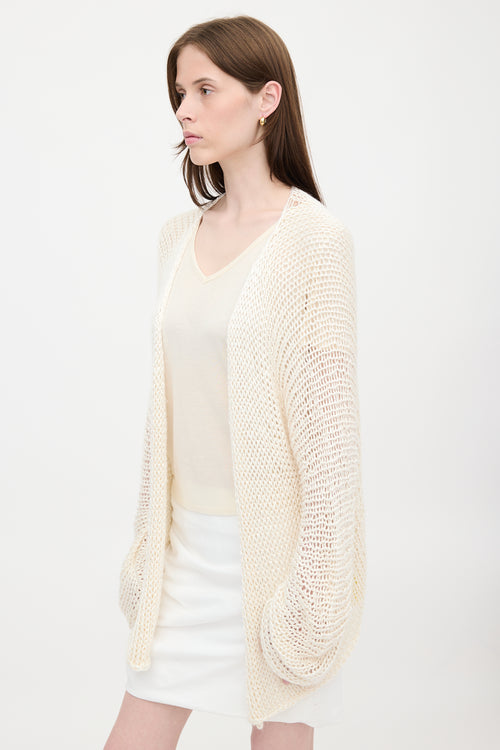 The Row Silk Open Knit Senae Cardigan