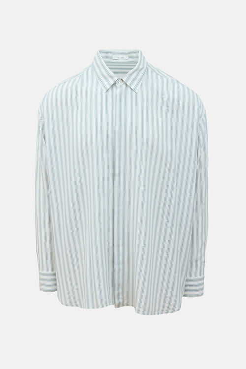 The Row Silk Striped Sisco Shirt