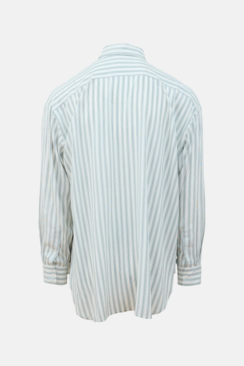 The Row Silk Striped Sisco Shirt