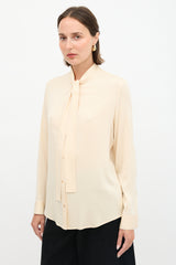 The Row Silk Tie Neck Blouse