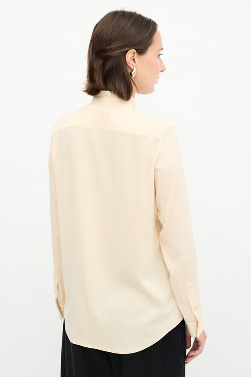 The Row Silk Tie Neck Blouse