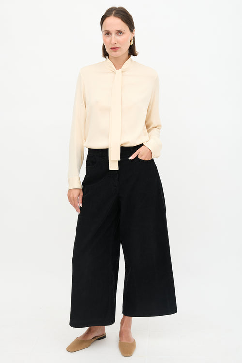 The Row Silk Tie Neck Blouse