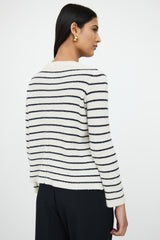 The RowWhite & Navy Cashmere Silk Knit Top