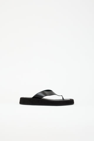 The Row Suede & Leather Ginza Sandal