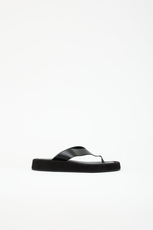 The Row Suede & Leather Ginza Sandal