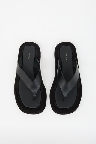 The Row Suede & Leather Ginza Sandal