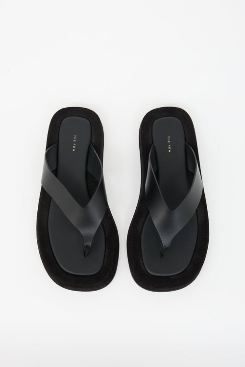 The Row Suede & Leather Ginza Sandal