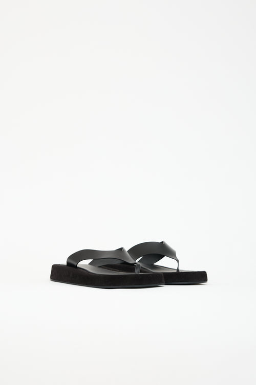 The Row Suede & Leather Ginza Sandal