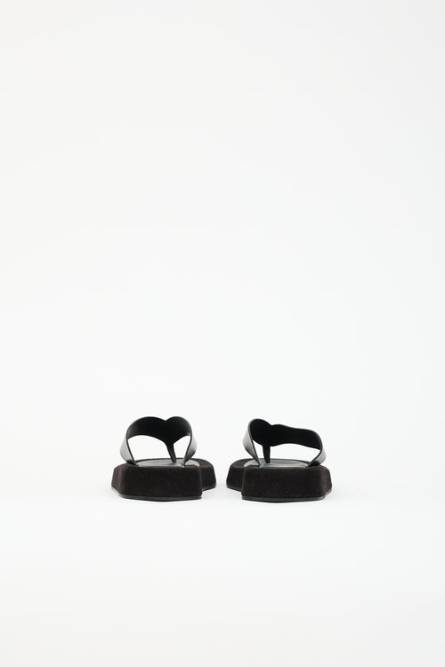The Row Suede & Leather Ginza Sandal