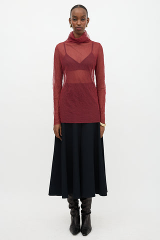 The Row Tulle Fadia Turtleneck Top