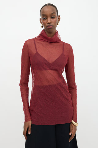 The Row Tulle Fadia Turtleneck Top