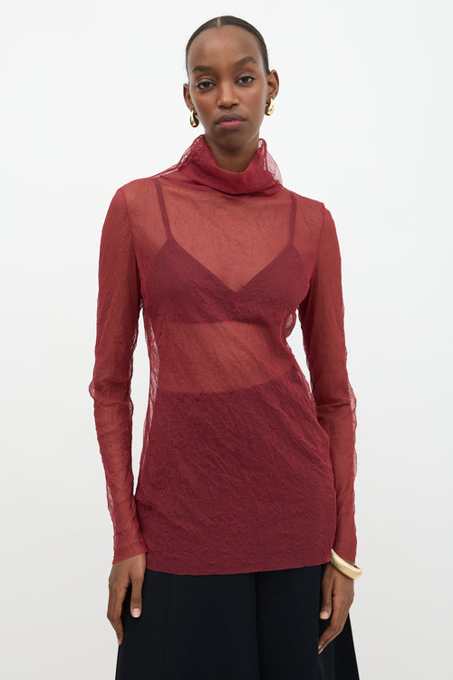 The Row Tulle Fadia Turtleneck Top