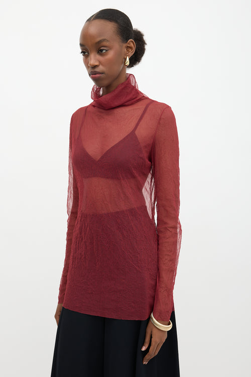 The Row Tulle Fadia Turtleneck Top