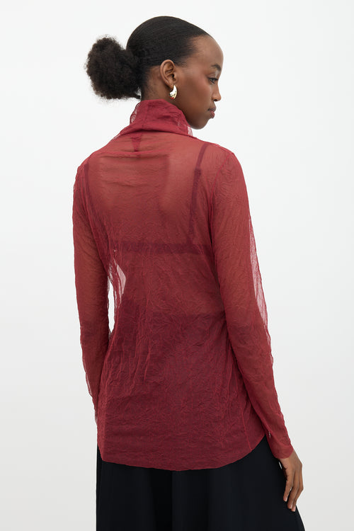 The Row Tulle Fadia Turtleneck Top