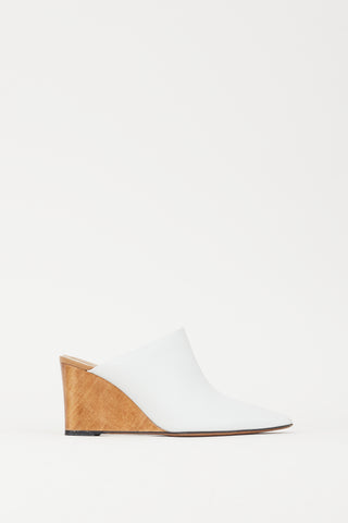 The Row White & Brown Leather Nala Mule