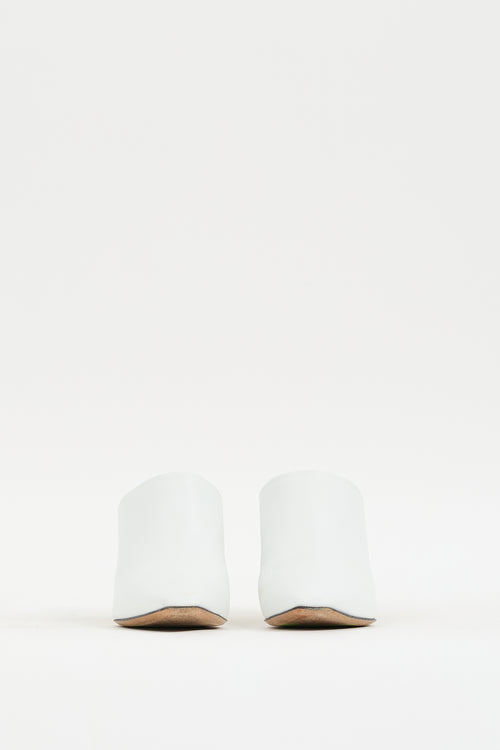 The Row White & Brown Leather Nala Mule