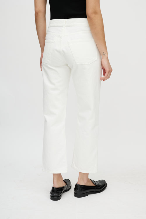 The Row White Cotton Denim Lesley Jeans