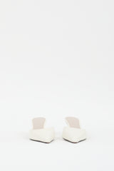 The Row Cream Leather Pointed Cybil Mule