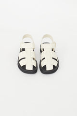 The Row White Leather Fisherman Sandal