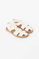 The Row White & Beige Fishermans Sandal