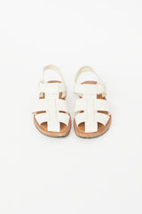 The Row White & Beige Fishermans Sandal