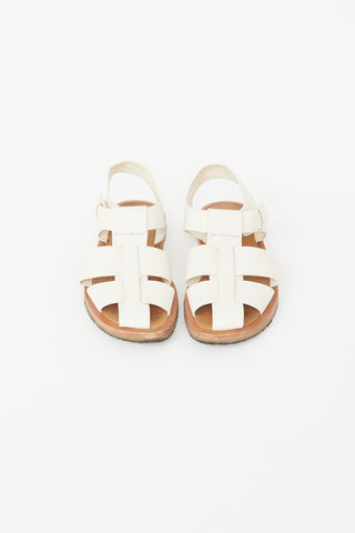 The Row White & Beige Fishermans Sandal