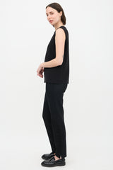 The Row Wool Button Hem Pant