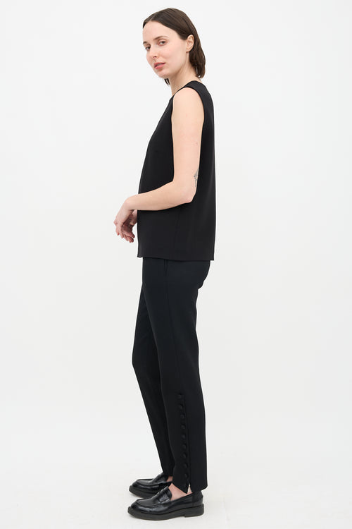 The Row Wool Button Hem Pant