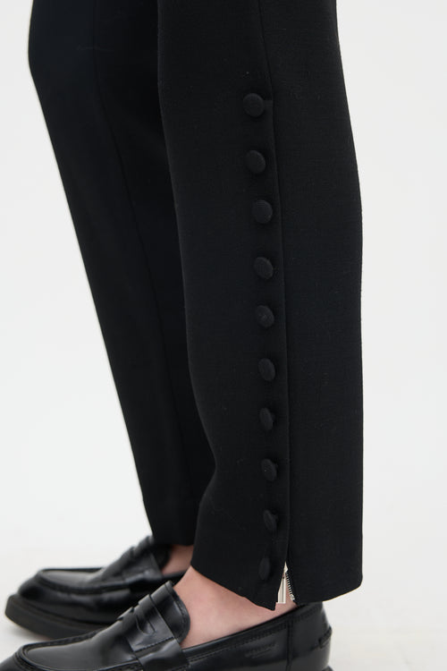 The Row Wool Button Hem Pant