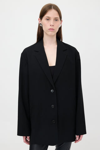 The Row Wool Three Button Blazer