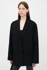 The Row Wool Three Button Blazer