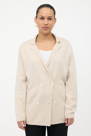 The Row Wool & Silk Knit Chopok Blazer