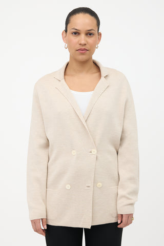 The Row Wool & Silk Knit Chopok Blazer
