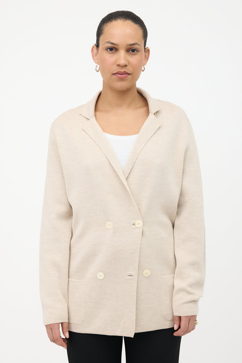 The Row Wool & Silk Knit Chopok Blazer