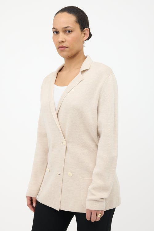 The Row Wool & Silk Knit Chopok Blazer