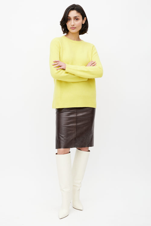 The Row Yellow Wool Knit Sweater