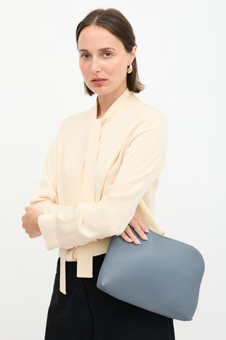 The Row Leather Large Square Pochette Clutch